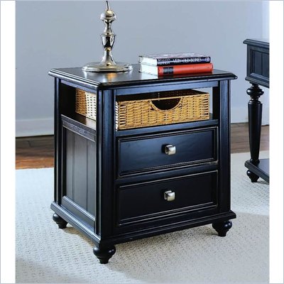 American Drew Camden Black Wood Storage End Table