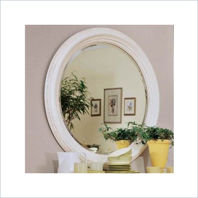 American Drew Camden Antique White Collection Round Mirror