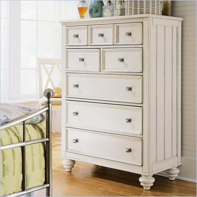 American Drew Camden White 5 Drawer Chest in Antique White Finish