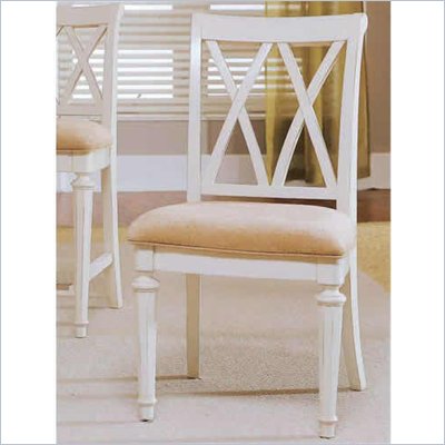 American Drew Camden Splat Back Fabric Casual Side Chair in Antique White Finish