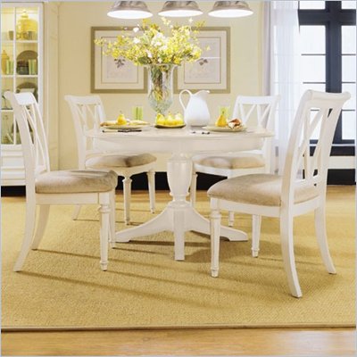 American Drew Camden  Round Casual Dining Table in Antique White