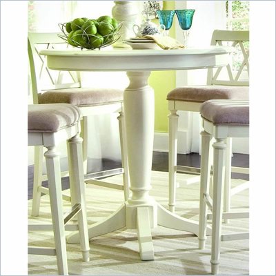 American Drew Camden Bar Height Pedestal Table in White
