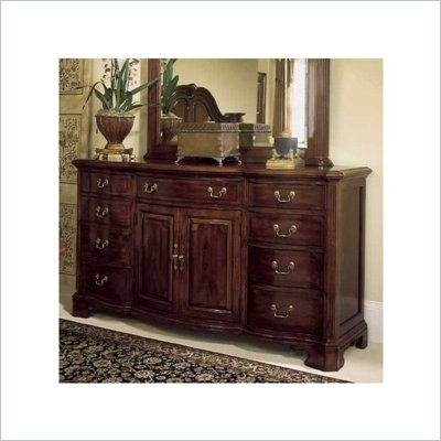 American Drew Cherry Grove 9 Drawer Triple Dresser with Doors in Antique Cherry