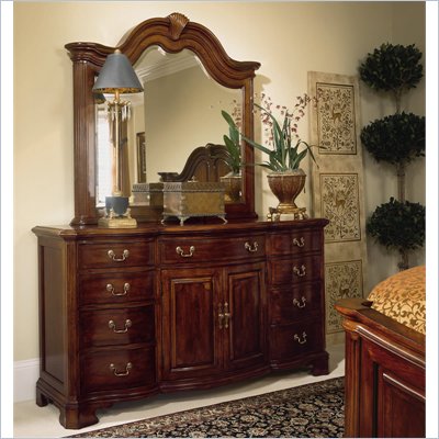 American Drew Bob Cherry Grove Landscape Mirror and Dresser Set