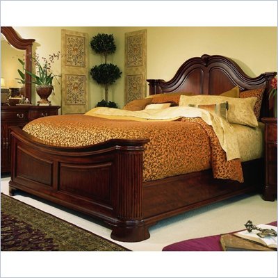 American Drew Cherry Grove Mansion Wood Panel Bed 4 Piece Bedroom Set in Antique Cherry