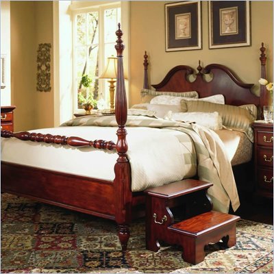 Cherry Bedroom Furniture on American Drew Cherry Grove Wood Low Poster Bed 5 Piece Bedroom Set