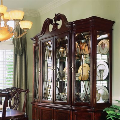 American Drew Cherry Grove Breakfront China Deck
