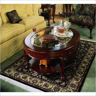 Cherry Coffee Table on American Drew Cherry Grove Oval Glass Top Coffee Table   793 910