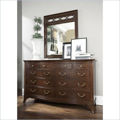 American Drew Cherry Grove Fret Mirror in Mid Tone Brown