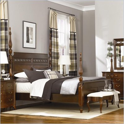 American Drew Cherry Grove Poster Bed in Mid Tone Brown