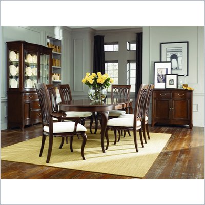 American Drew Cherry Grove Oval Dining Table in Mid Tone Brown