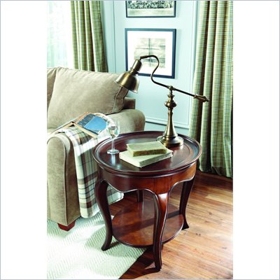American Drew Cherry Grove Oval Wood Top End Table in Mid Tone Brown