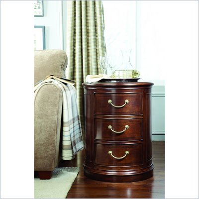 American Drew Cherry Grove Drum End Table in Mid Tone Brown