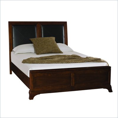 American Drew Essex Leather Accent Queen Bed in Mink