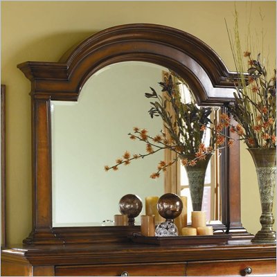 American Drew European Traditions Landscape Mirror in Distressed Rustic Cherry
