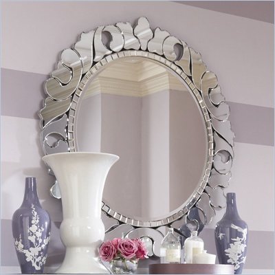 American Drew Jessica McClintock Couture Round Venetian Mirror