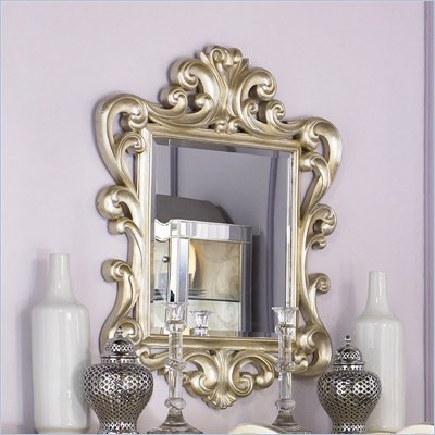 American Drew Jessica McClintock Couture Accent Mirror in Silver Leaf