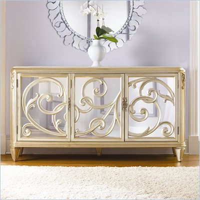 American Drew Jessica McClintock Couture Stone Top Buffet in Silver Leaf