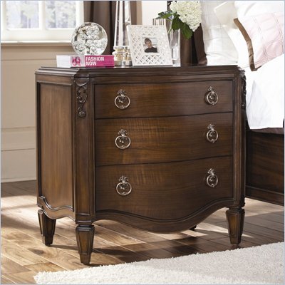 American Drew Jessica McClintock Couture 3 Drawer Nightstand in Mink Finish