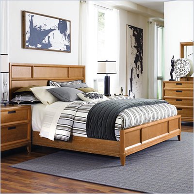 American Drew Sedona Panel California King Bed in Scrubbed Dusty Oak