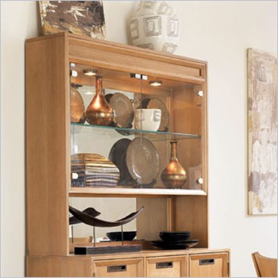 American Drew Sedona China Hutch in Scrubbed Dusty Oak