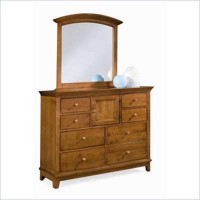 American Drew Sterling Pointe Vertical Mirror and Dresser Set in Cherry