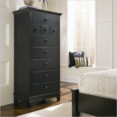 American Drew Sterling Pointe 7 Drawer Lingerie Chest in Black Finish