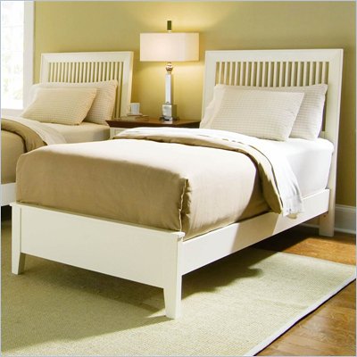 American Drew Sterling Pointe Slat Bed in Off-White Finish