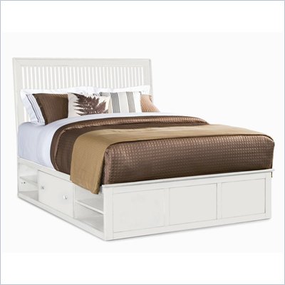 American Drew Sterling Pointe Wood Storage Platform Bed in Off-White 2 Piece Bedroom Set