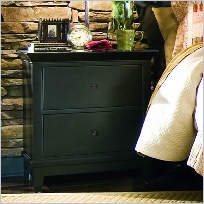 American Drew Sterling Pointe Two Drawer Nightstand in Black