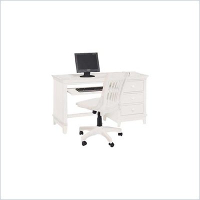 American Drew Sterling Pointe Wood Computer Desk in Off-White