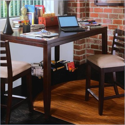 American Drew Tribecca Square Gathering Table Set in Rich Dark Root Beer Finish