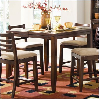 American Drew Tribecca Square Counter Height Dining Table in Root Beer Finish