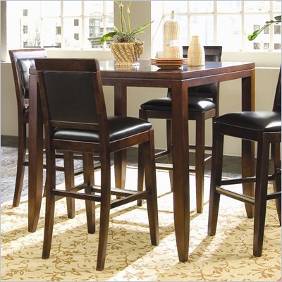 American Drew Tribecca Square Wood Top Bar Table in Root Beer Finish