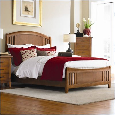 American Drew Valley Panel Bed in Honey Brown Finish