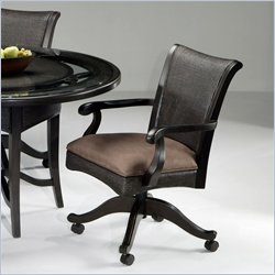 Pastel Furniture Mandalay Fabric Arm Chair in Latigo Brown Wood Finish