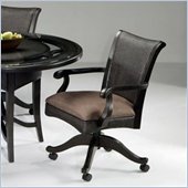Pastel Furniture Mandalay Fabric Arm Chair in Latigo Brown Wood Finish