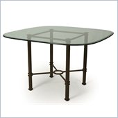 Pastel Furniture 48 Square Round Glass Casual Dining Table in Autumn Rust Finish