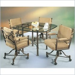 Pastel Furniture 48 Square Round Glass Dining Table 5 Piece Set