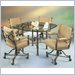 Pastel Furniture 48" Square Round Glass Dining Table Set