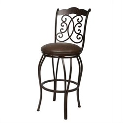 Pastel Furniture Athena Rust 26'' Swivel Counter Stool in Florentine Coffee