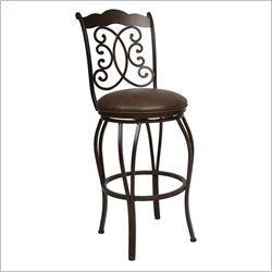 Pastel Furniture Athena Rust 26'' Swivel Counter Stool in Cowboy Brown