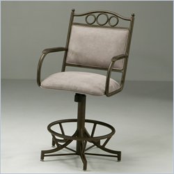 Pastel Furniture Castlewell Rust 26'' Swivel Tilt Barstool in Topanga Brown