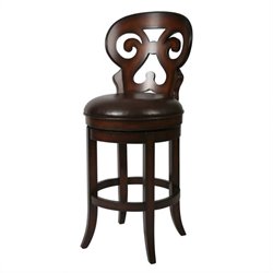 Pastel Furniture Hermosa 26'' Swivel Wood Counter Stool in Stallion Brown