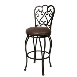 Pastel Furniture Magnolia Rust 30 Swivel Bar Stool in Florentine Coffee