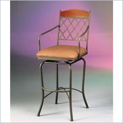 Pastel Furniture Napa Ridge Bronze 34" Swivel Arm Bar Stool w/ Toast Fabric