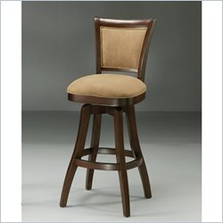 Pastel Furniture Pietro Amber 26'' Swivel Wood Counter Stool in Burnt Passion