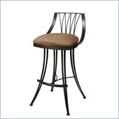 Pastel Furniture Metropolitan Rust Swivel Bar Stool in Topanga Brown