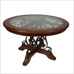 Pastel Furniture Carmel Round Casual Dining Table in Cosmo Sepia Finish
