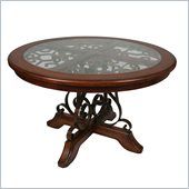 Pastel Furniture Carmel Round Casual Dining Table in Cosmo Sepia Finish